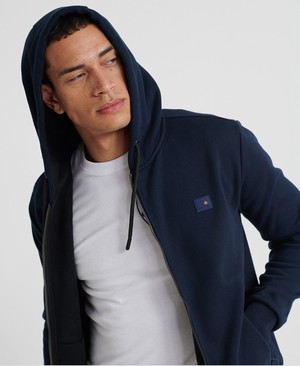 Superdry Trekker Fleece Cipzár Férfi Kapucnis Pulóver Sötét Szürke/Sötétkék | HJKFB8963